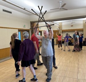 The longsword class displays their swords at Hey Days 2025.